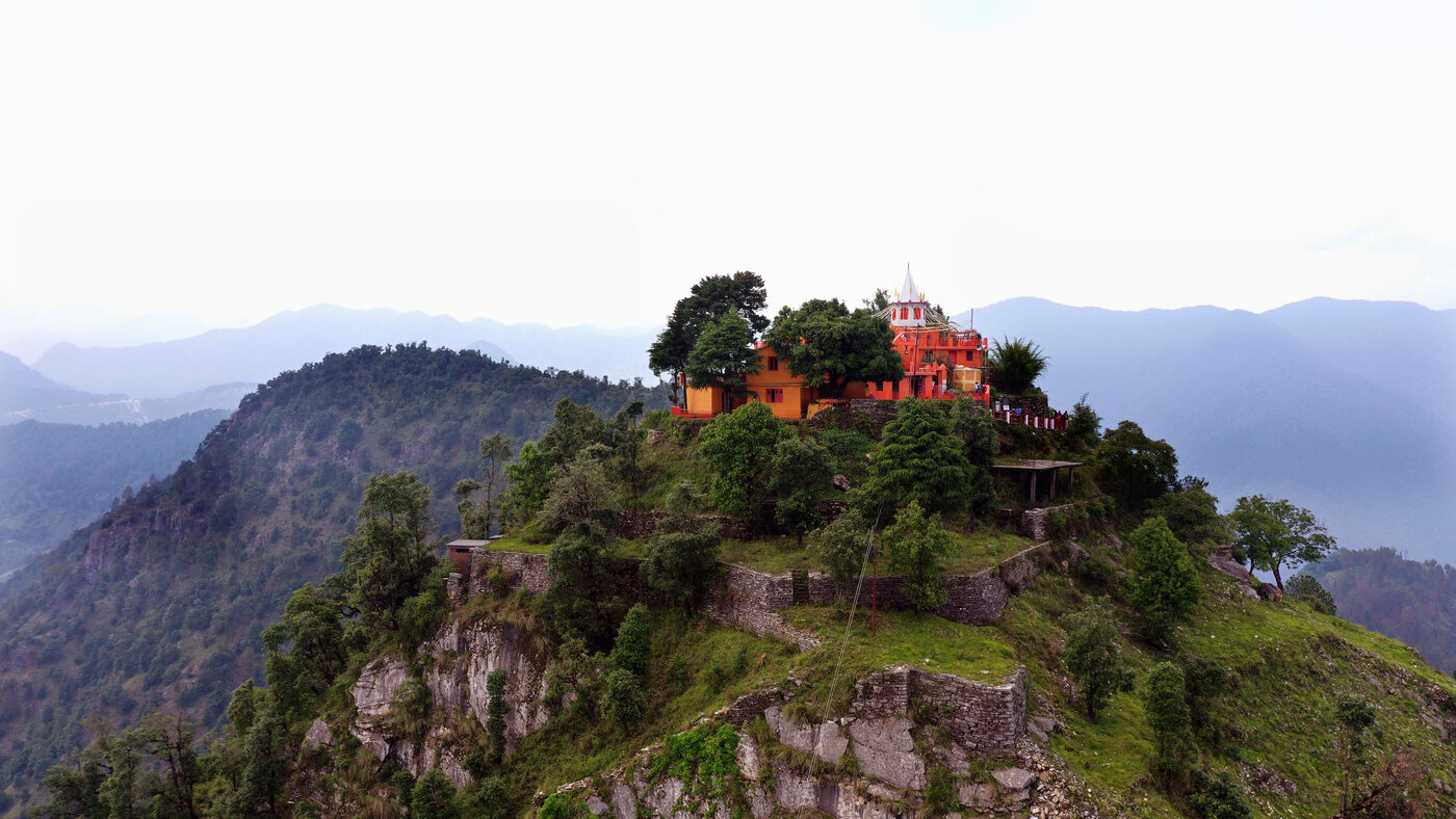 The Malaynath Temple crowns the Sirakot hill above the valley